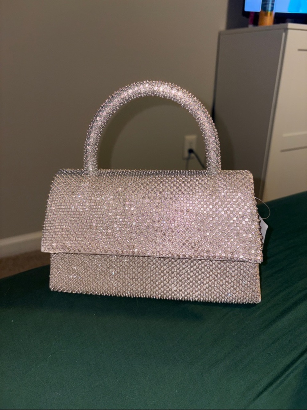 Crystal-Embellished Top-Handle Bag